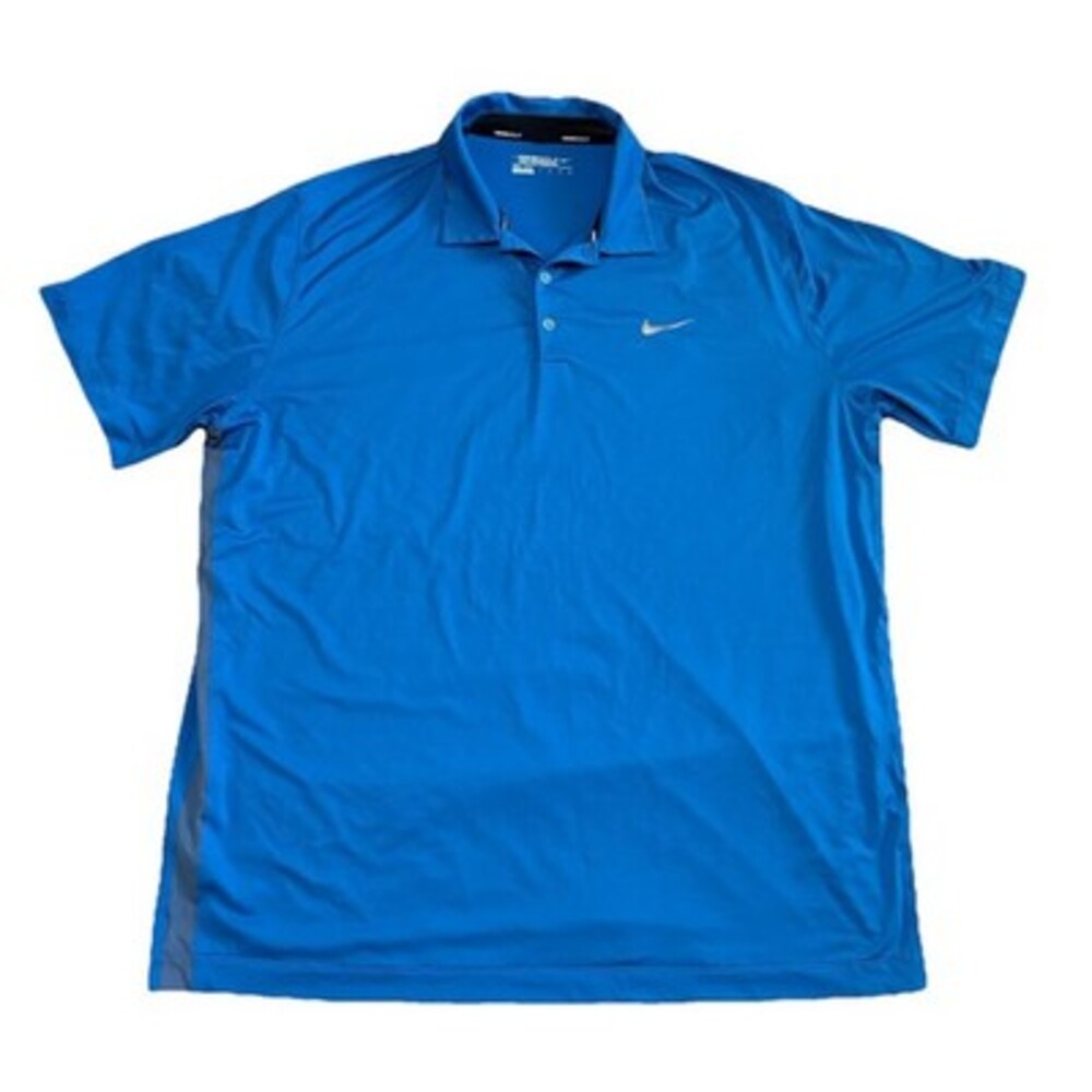 Nike Golf Dri-FIT Polo Shirt Mens XXL Blue Tour Performance Athletic Golf Shirt